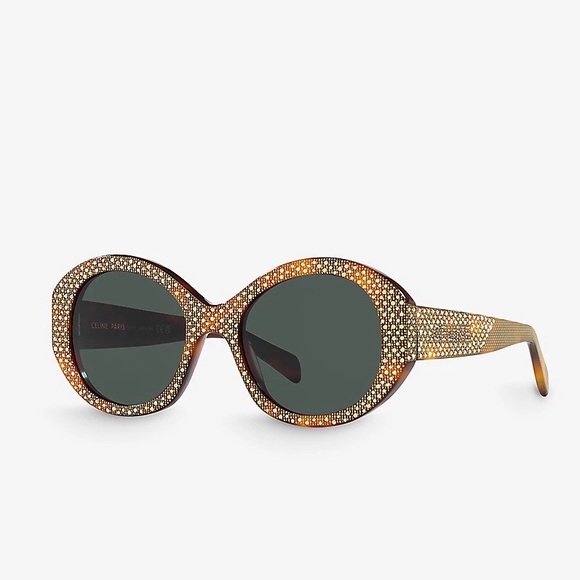 Celine Accessories - CELINE Round Sunglasses in Acetate with Crystals